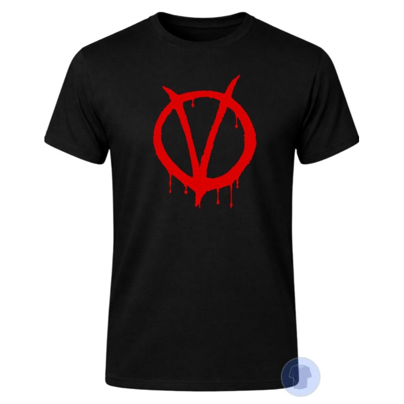 V per Vendetta Maglietta Uomo Logo Rosso