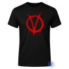 V per Vendetta Maglietta Uomo Logo Rosso