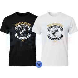 Maglietta uomo Nato per Pescare Costretto a Lavorare con stampa divertente pescatore