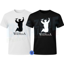 Maglietta uomo Thanks Wikipedia festa di laurea idea regalo neolaureato in nero e bianco
