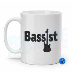Tazza con scritta BASSIST, idea regalo per bassista o musicista