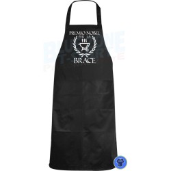 Premio Nobel per la Brace grembiule BBQ nero con due tasche per barbecue