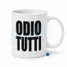 Tazza mug Odio Tutti in ceramica con stampa divertente