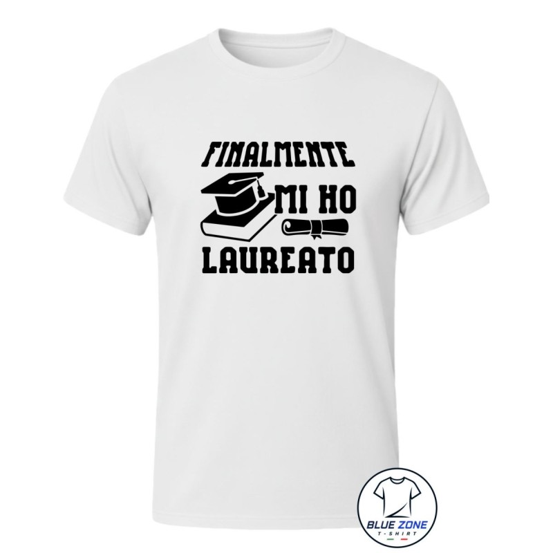 Maglietta uomo Finalmente Mi Ho Laureato colore bianco