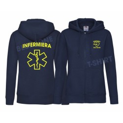 Felpa infermiera donna personalizzata con nome blu notte
