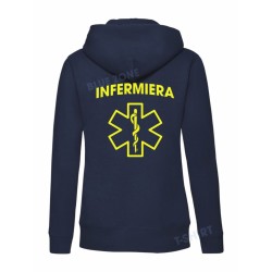 Felpa infermiera donna personalizzata con nome blu notte retro