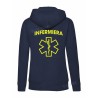 Felpa infermiera donna personalizzata con nome blu notte retro