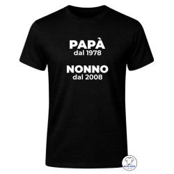 maglietta personalizzata papà dal anno nonno dal anno uomo nera