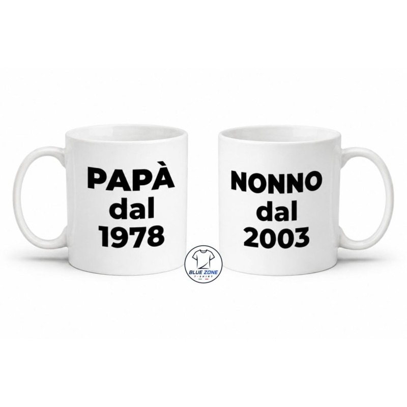 tazza personalizzata papà dal nonno dal con anni personalizzabili