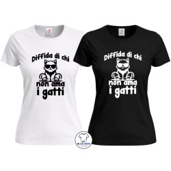 t shirt donna ironica amante dei gatti