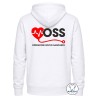 felpa OSS uomo con zip personalizzata con nome retro bianca