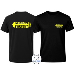 Maglietta uomo Personal Trainer personalizzata con nome giallo neon