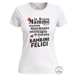Maglietta donna Le Brave Mamme idea regalo per mamma bianca