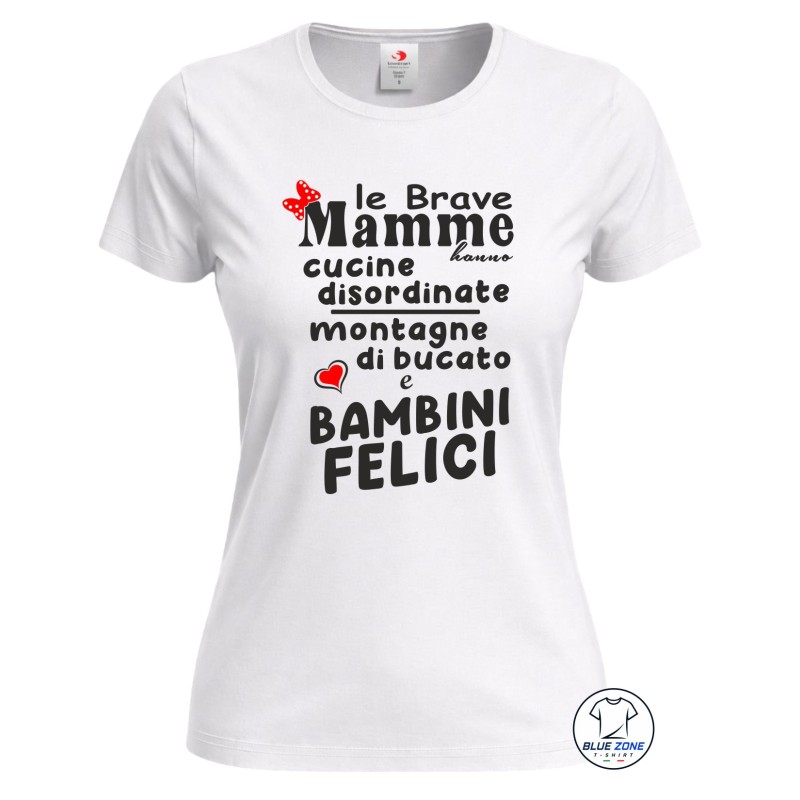 Maglietta donna Le Brave Mamme idea regalo per mamma bianca