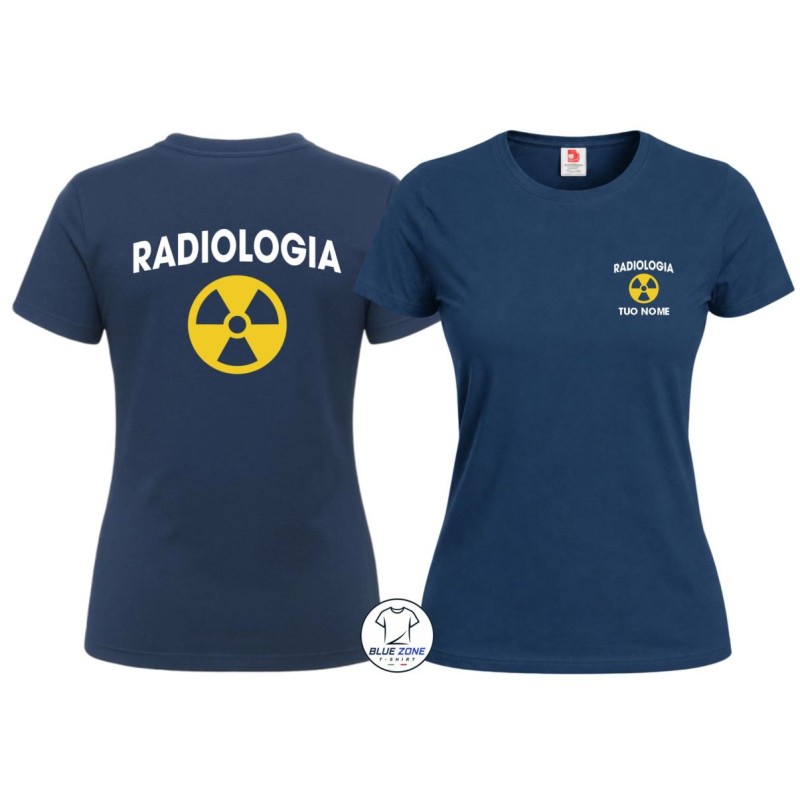 Maglietta Donna Reparto Radiologia Personalizzata con Nome blu navy