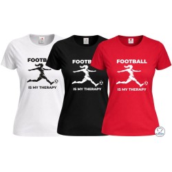 Maglietta calcio femminile Football Is My Therapy donna