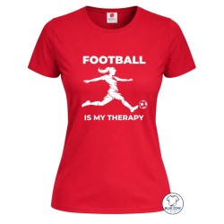 Maglietta calcio femminile Football Is My Therapy donna rossa