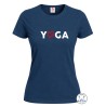 maglietta donna yoga con cuore blu navy