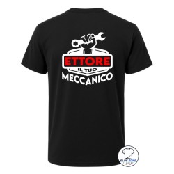 maglietta meccanico personalizzata con nome officina retro