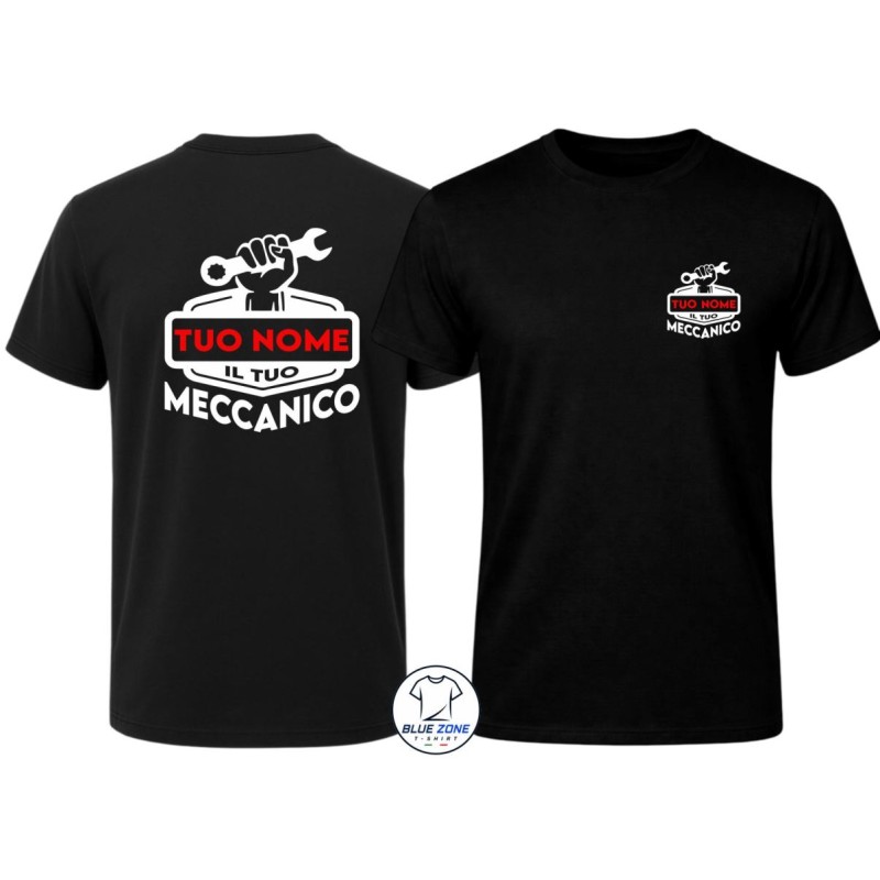 maglietta meccanico uomo personalizzata con nome officina