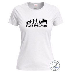 maglietta donna piano evolution pianista bianca