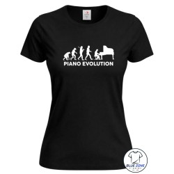 maglietta donna piano evolution pianista nera