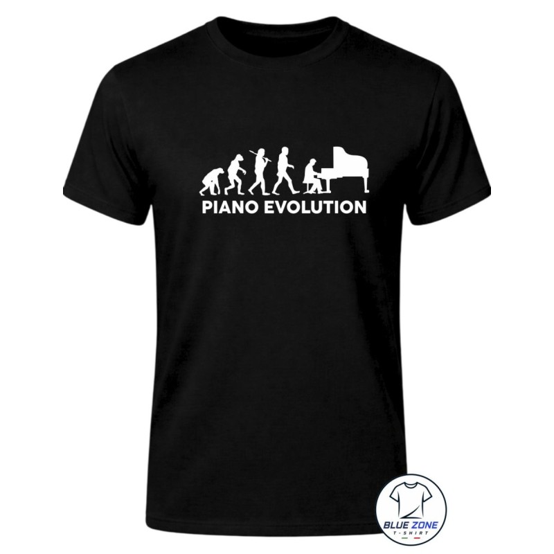 maglietta uomo piano evolution pianista nera