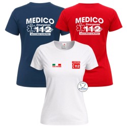 maglietta donna medico 112 personalizzata con nome