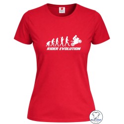 T-Shirt Donna Rider Evolution Moto rossa