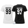 retro magliette sister con numero personalizzato