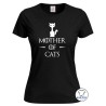 Maglietta donna Mother of Cats con stampa dedicata ai gatti nera