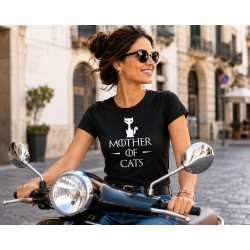 Maglietta Donna Mother of Cats per Amanti dei Gatti