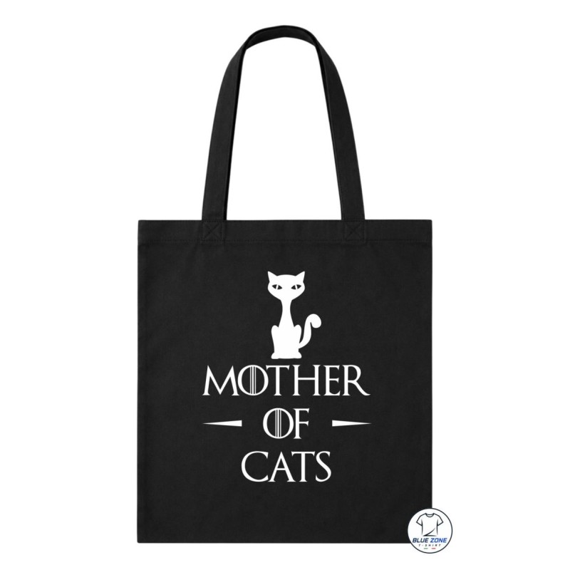 Shopper Mother of Cats in cotone colore Nero