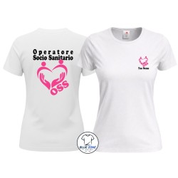 Maglietta donna OSS personalizzata con nome bianca