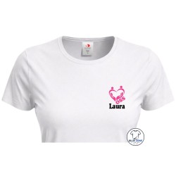 Maglietta donna OSS bianca personalizzata con nome lato cuore