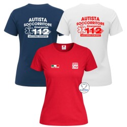Maglietta donna Autista Soccorritore 112 con nome
