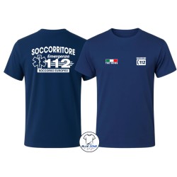 Maglietta uomo Soccorritore 112 con nome blu navy