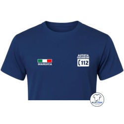 Maglietta uomo Autista Soccorritore 112 personalizzata con nome
