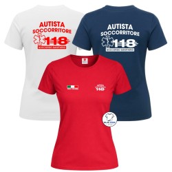 Maglietta donna Autista Soccorritore 118 con nome