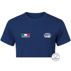 Maglietta uomo Autista Soccorritore 118 personalizzata con nome