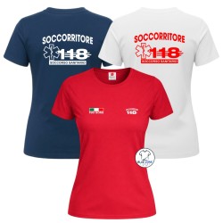 Maglietta donna Soccorritore 118 con nome