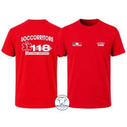 Maglietta uomo Soccorritore rossa 118 con nome