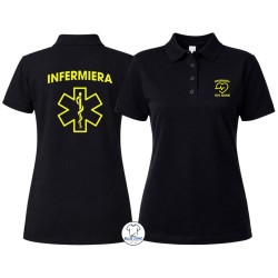Polo donna nera personalizzata con nome