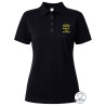 Polo donna nera personalizzata con nome fronte