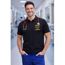 Polo Infermiere Uomo Personalizzata Nome ospedale
