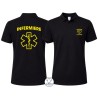 Polo infermiere personalizzata con nome colore nero giallo neon