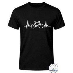 Maglietta uomo bici e battito cardiaco nera