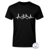 Maglietta uomo bici e battito cardiaco nera