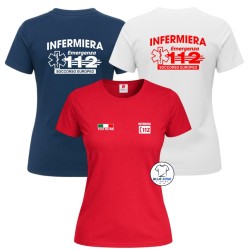 Maglietta donna Infermiera 112 personalizzata con nome