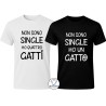 Maglietta uomo Non sono single personalizzata con numero di gatti